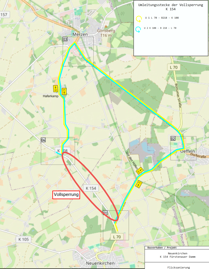 Ausschnitt Straßenkarte K154
