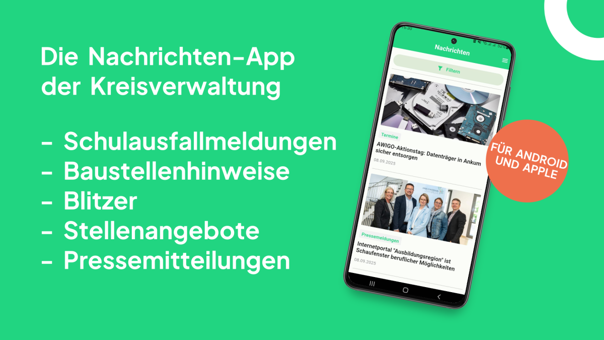 Handy auf grünem Hintergrund