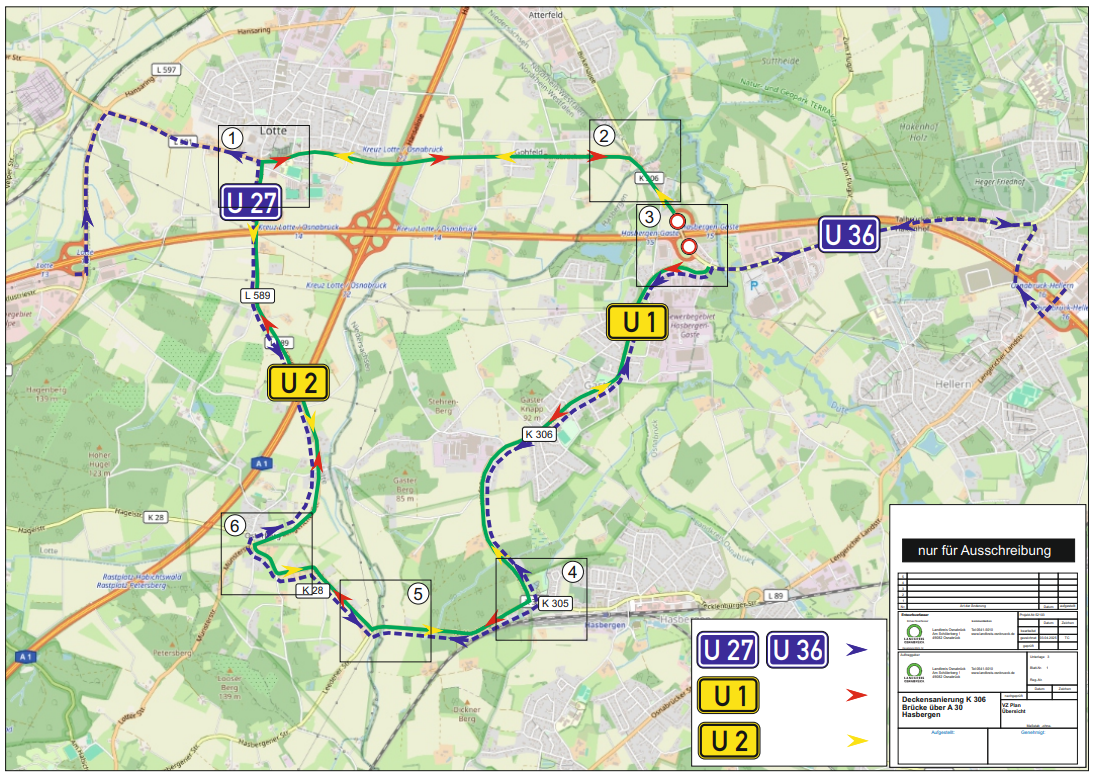 Straßenkarte K305 Hasbergen