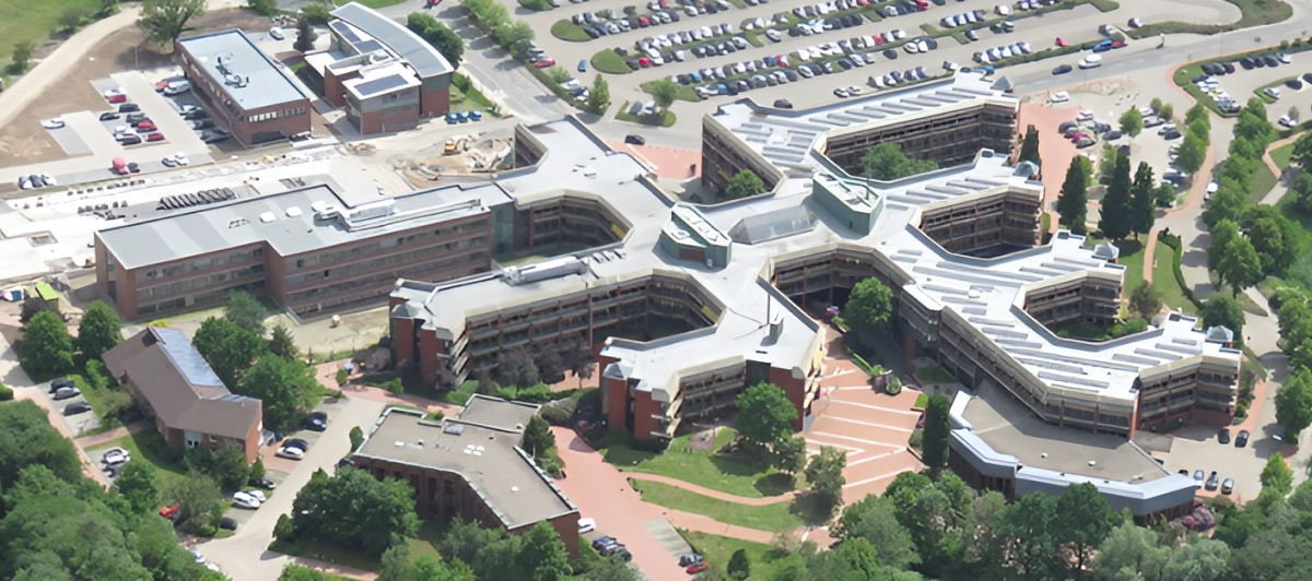 Luftaufnahme des Kreishauses in Osnabrück