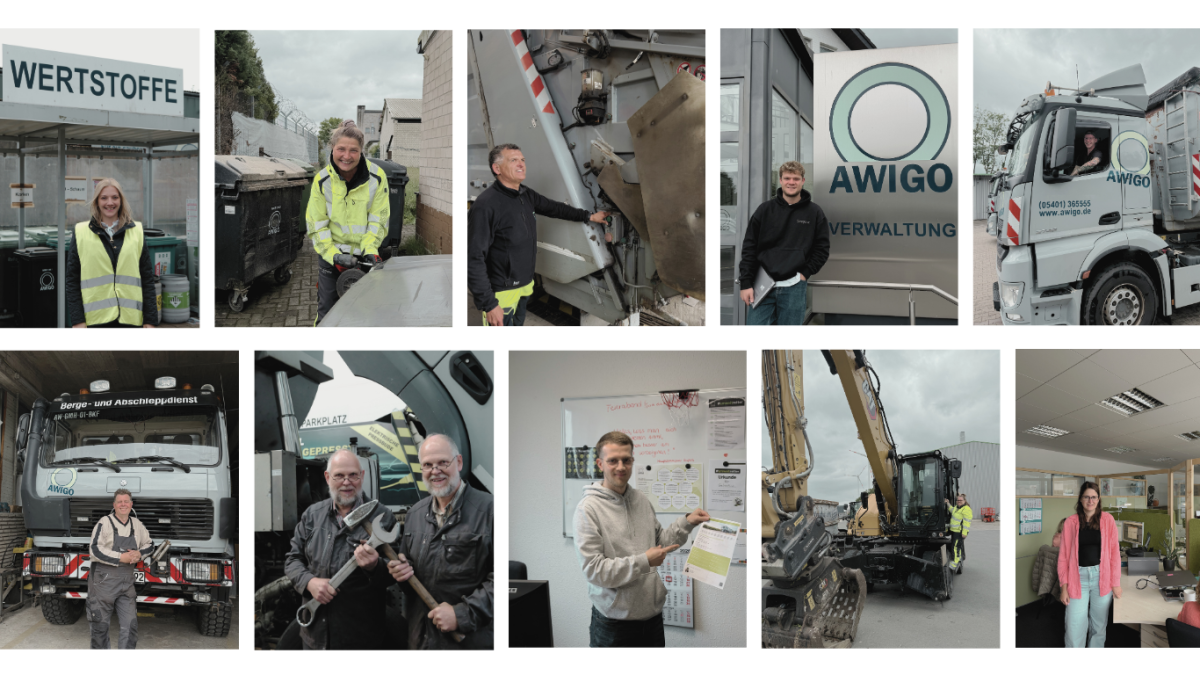 Collage aus verschiedenen Personen in Arbeitskleidung