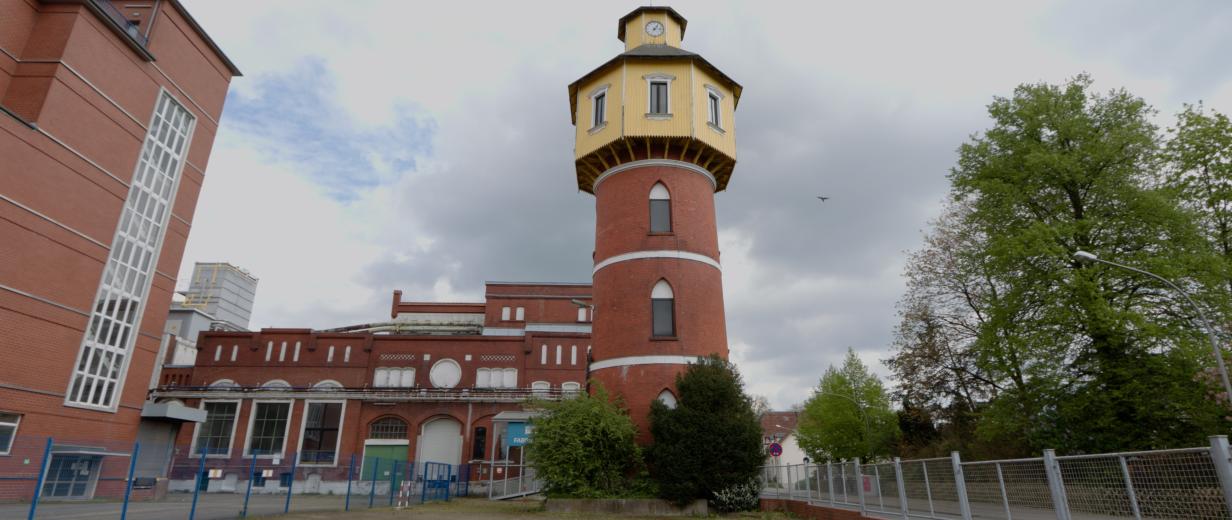 Homann Gelände, Dissen Blick auf ein Werksgelände mit Backsteinarchitektur