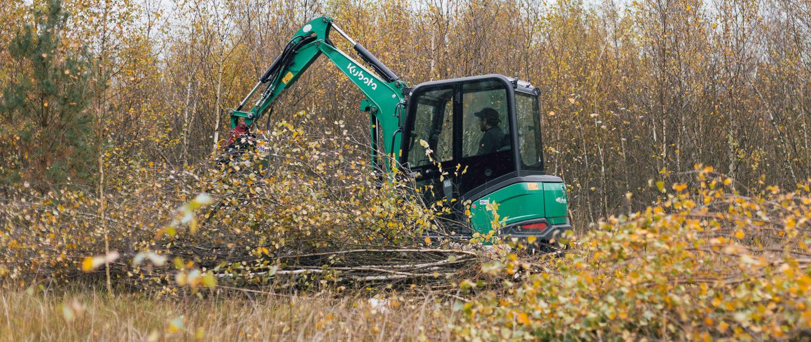 Venner Moor Minibagger auf einer Lichtung