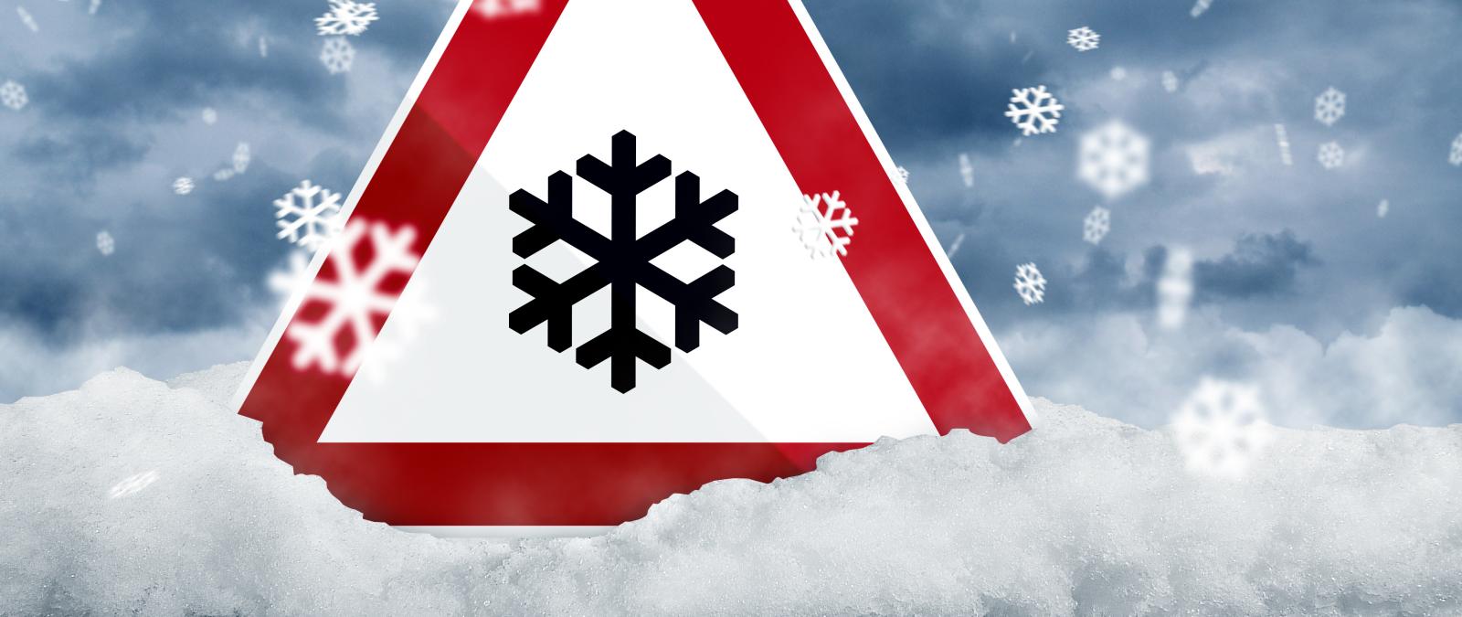 Verkehrsschild Schnee