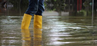 Gummistiefel im Wasser