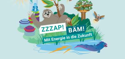 Grafik mit de Aufschrift ZZZAP BÄM!