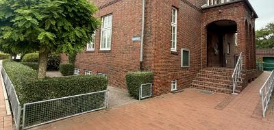 Blick auf eine Backsteingebäude