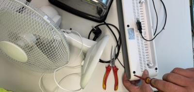 Ventilator, Toaster und Werkzeug