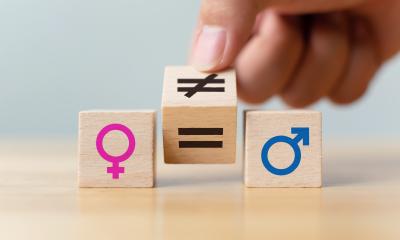 Gleichstellung: Symbole auf Holzwürfel