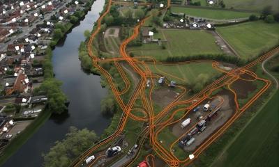 Luftaufnahme mit weißen Flecken