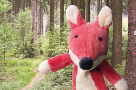 Stofftier im Wald