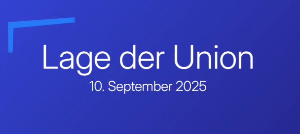 Weiße Schrift auf blauem Hintergrund