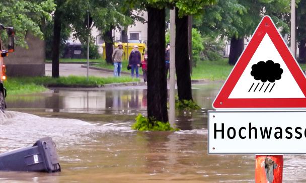 Überflutete Straßen