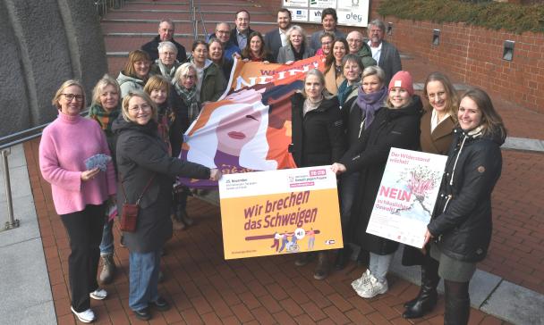 Gruppe von Frauen mit Plakat