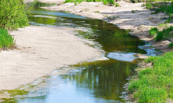 Flußbett mit wenig Wasser