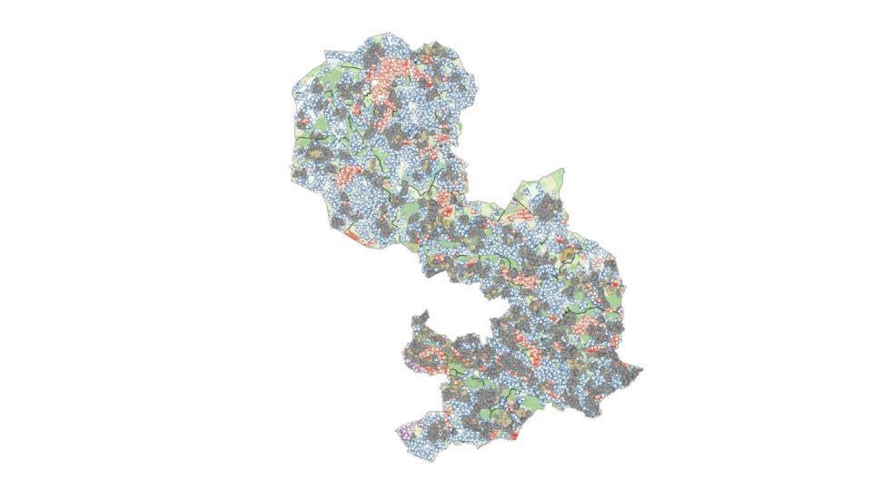 Karte des Landkreis Osnabrück mit Breitbandausbaugebieten